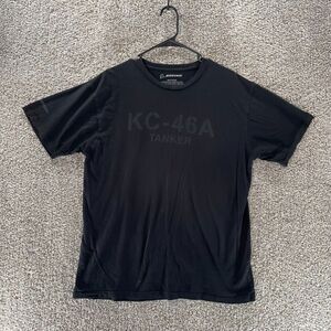 Boeing Shirt Adult Large Black KC-46A Tanker Made In USA Flying Cotton Logo Crew